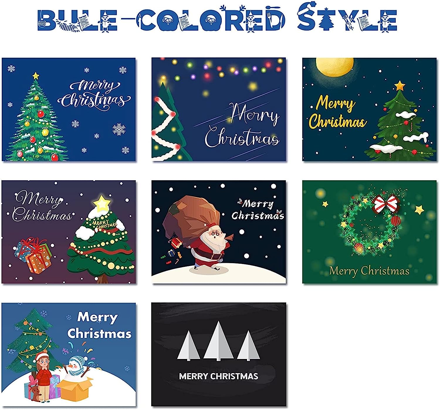 Feelfine Christmas Cards, 50 Packs Christmas Cards Boxed with Envelopes, 4.2 x 5.5 Inches Blank Greeting Cards Bulk, Modern Christmas Cards Merry Christmas (25 Funny Designs) - Image 6